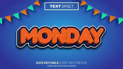 Poster - 3D monday text effect - Editable text effect