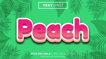 Poster - 3D peach text effect - Editable text effect