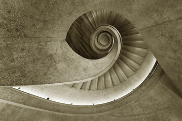 Poster - Modern spiral staircase. Contemporary architecture abstract background