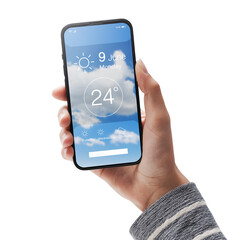 Weather forecast app on the smartphone