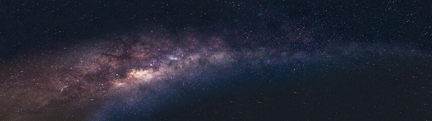 Wall Mural - panorama milky way star on dark night.deep sky on universe. with noise and grain.photo by long expos