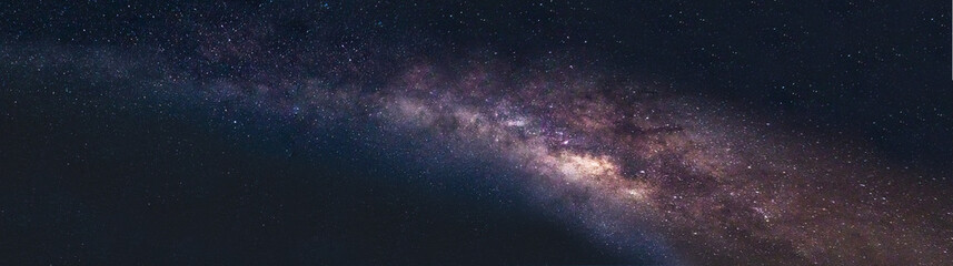 Wall Mural - panorama milky way star on dark night.deep sky on universe. with noise and grain.photo by long expos