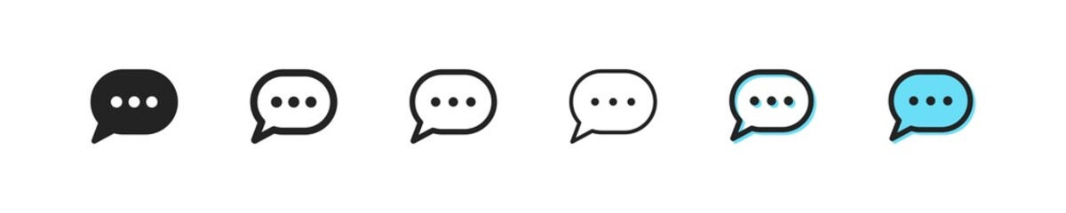 Wall Mural - Talk icon. Speech vector symbol. Simple outline chat icons. Bubble message icons set. A dialog box, web icon.