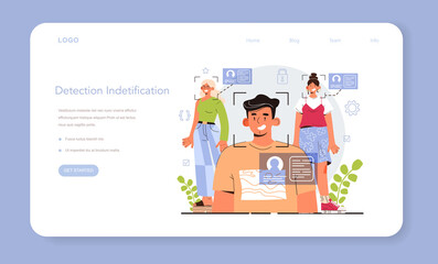 Poster - Face recognition system development web banner or landing page