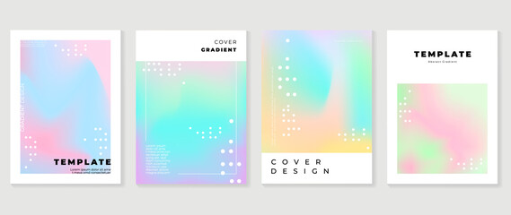 Fluid gradient background vector. Cute and minimalist style posters, Photo frame cover, wall arts with pastel colorful geometric shapes and liquid color. Modern wallpaper design for social media, idol