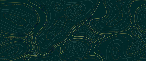Wall Mural - seamless mountain topographic map background vector. gold and luxury wallpaper design for wall arts,