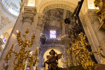 Altar of the Collegiate church of the divine saviour (Iglesia del Salvador), Seville, Spain.