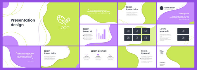 Wall Mural - set of modern powerpoint presentation templates. presentation design, portfolio vector templates wit