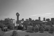 Knoxville Tennessee Downtown Skyline in Black and White