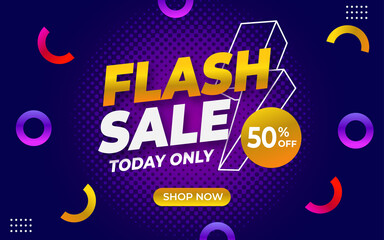 Poster - flash sale banner template with editable text