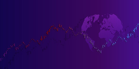 Poster - Stock market and exchange.Graph chart of stock market investment world trading. Vector illustration