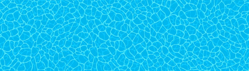 blue swimming pool background. long banner of water surface in pool. vector illustration