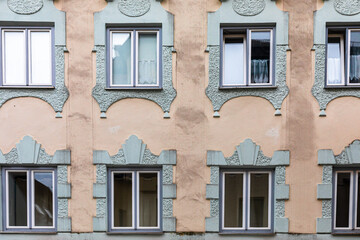 Sticker - facades of houses in the city of Füssen, in southern Bavaria