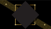 Elegant Navy Black Gold Background With Overlap Layer. Suit For Business, Corporate, Institution, Party, Festive, Seminar, And Talks