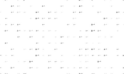 Poster - Seamless background pattern of evenly spaced black social distance symbols of different sizes and opacity. Vector illustration on white background