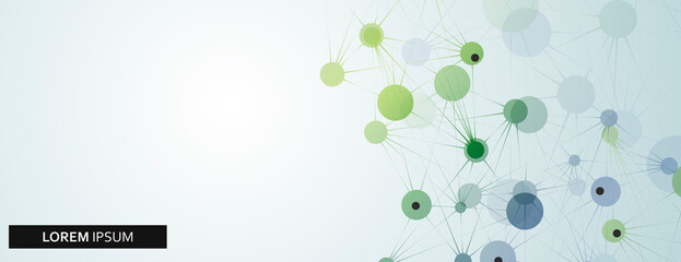 Fototapete - Vector future technology design template. Abstract connecting dots and lines. Geometric illustratuion