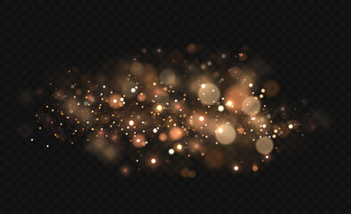 Wall Mural - golden bokeh, sparkle light, blur star dust sparks