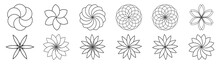 Set Of Floral Design Geometric Shape Decorative Ornament For Element