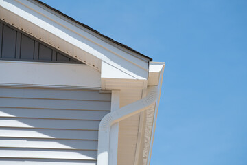 white plastic rain gutter maintenance rain gutter before rainy season