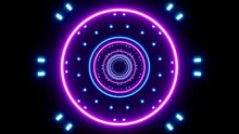 Overlay Background Of Blue Dot Pattern Lamps And Purple Circular Lights