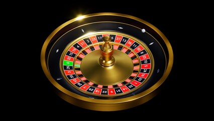 Wall Mural - gold and black casino roulette board 3d rendering