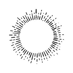 Wall Mural - sunburst, explosion effects, vintage doodle isolated on white background