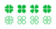 Clover luck icon. Shamrock leaf icon collection. Clover leaf logo sign. Stock vector
