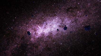 Wall Mural - galaxy space flight exploration space rock scence at caldwell 72 . 4k looping animation of flying th