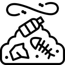 Garbage Pile Line Icon