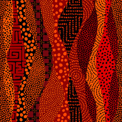 Aufkleber - Vector ethnic tribal pattern. Seamless art image.