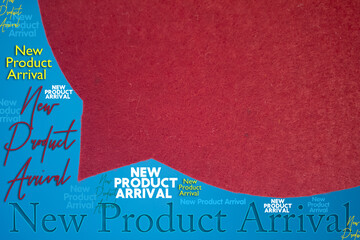 Poster - Speech bubble in front of colored background with New Product Arrival text.