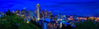 Sunset skyline panorama with the Space Needle, Kerry Park in Seattle, Washington