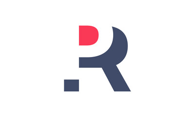 Fototapete - PR, RP, R, P Logo. Letter PR negative space logo vector template