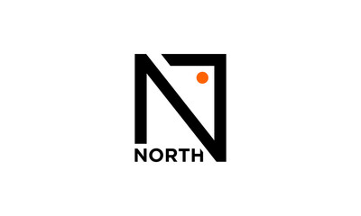Fototapete - N logo. Letter N stands for north design vector template