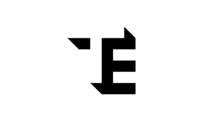 Fototapete - TE, ET, E, T Logo. Letter TE negative space logo vector template