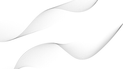 Poster - two abstract black smooth waves on a white background. dynamic sound waves. design graphic element. 