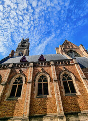 Canvas Print - St. Salvator's Cathedral, the main church of Bruges, Belgium.