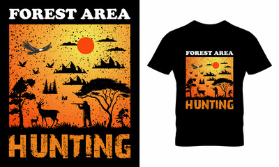 Wall Mural - Forest Area Hunting T-Shirt Design