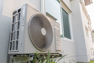 Air condition outdoor unit compressor install outside the house