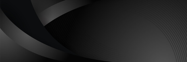 Wall Mural - Abstract black banner. Designed for background, wallpaper, poster, brochure, card, web, presentation, social media, ads. Vector illustration design template.