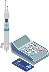 Aufkleber - payment online concept. internet mobile pay, protection money transfer, online banking with bank car