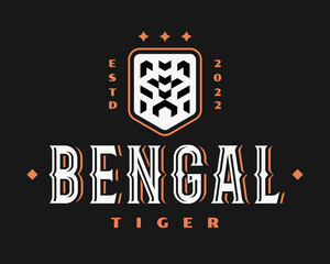 Wall Mural - Tiger modern logo, emblem design editable for your business. Bengal tiger vector illustration.