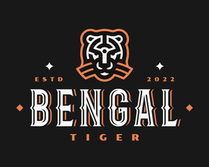 Wall Mural - Tiger modern logo, emblem design editable for your business. Bengal tiger vector illustration.