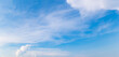 Panoramic view of clear blue sky and clouds, clouds with background.
