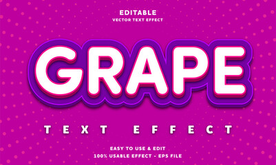 Poster - grape editable text effect with modern and simple style, usable for logo or campaign title