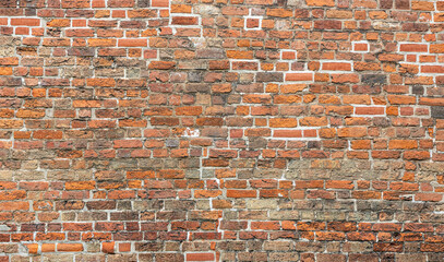 Wall Mural - texture of old red bricks wall background