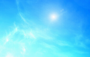Wall Mural - blue sky with beautiful natural white clouds