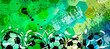 abstact background with football, soccer ball, paint strokes and splashes, grungy, free copy space