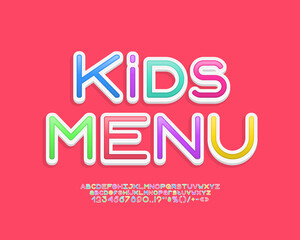 Leinwandbilder - Bright banner Kids Menu with sticker style font