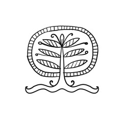 Aufkleber - Abstract tree isolated on white background. Concept Art for your design. Colouring page